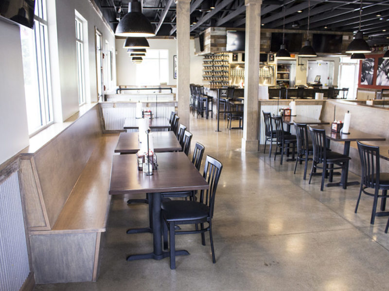 commercial Polished Concrete floor - shigs in pit