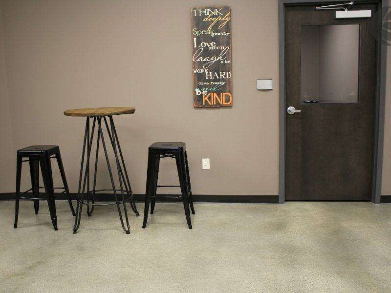 Lifehouse Church Polished and Dyed Concrete floor