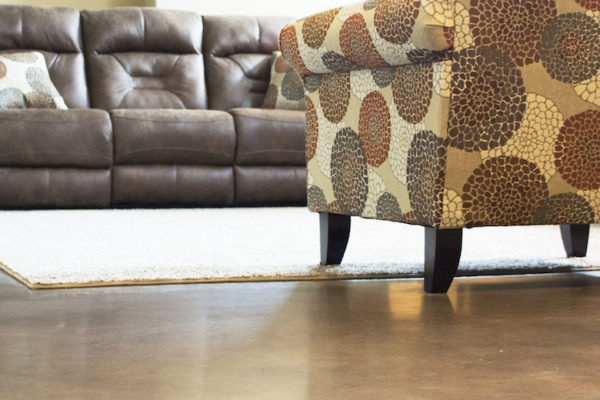 polished and stained concrete for basement - living area