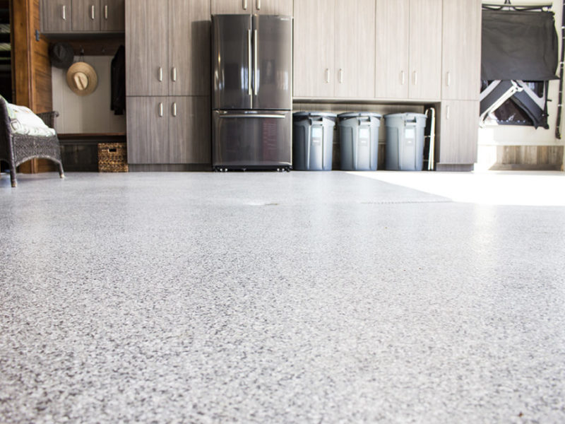 Gray Chip Epoxy Floor A&J Woodworking Delphos, Ohio