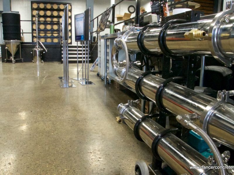 polished concrete project for Three Rivers Distilling Company