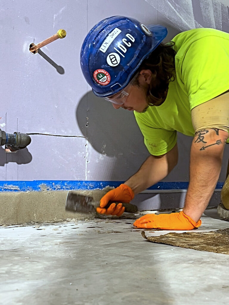 Sam building an integral epoxy cove.