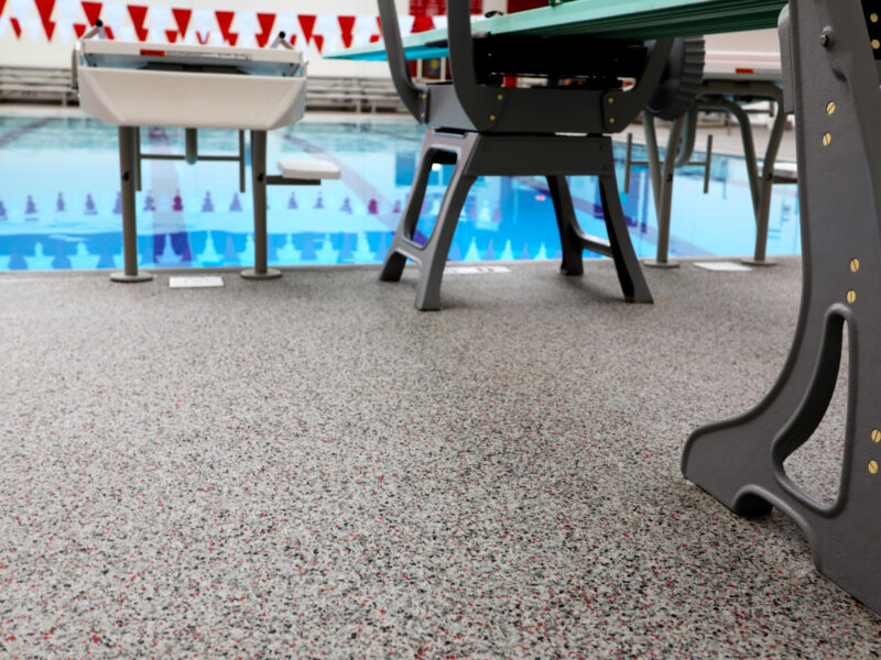 Epoxy Chip Floor TreadWell Pool Deck+